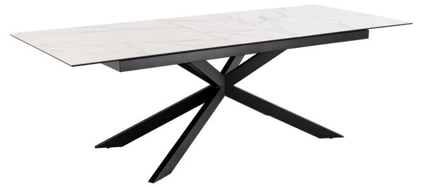 Masa dining Irwine, Alb, 76x240x100 cm