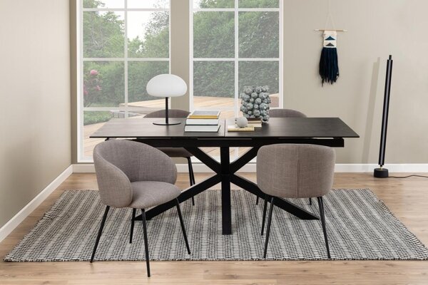 Masa dining Heaven, Negru, 76x240x100 cm