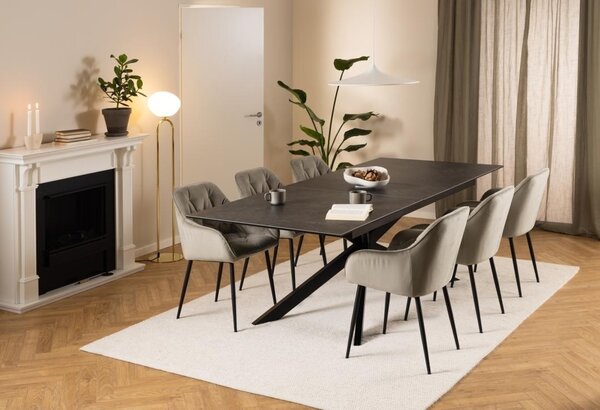 Masa dining Irwine, Negru, 76x240x100 cm