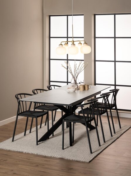Masa dining Irwine, Alb, 76x210x90 cm
