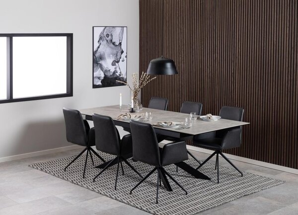 Masa dining Irwine, Gri, 76x240x100 cm