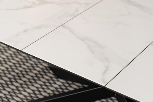 Masa dining Irwine, Alb, 76x240x100 cm