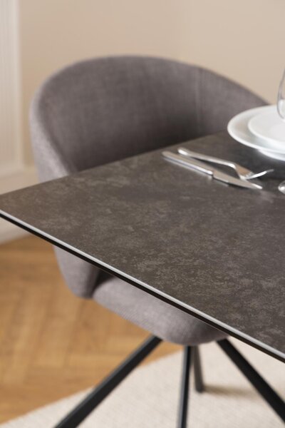 Masa dining Irwine, Negru, 76x240x100 cm