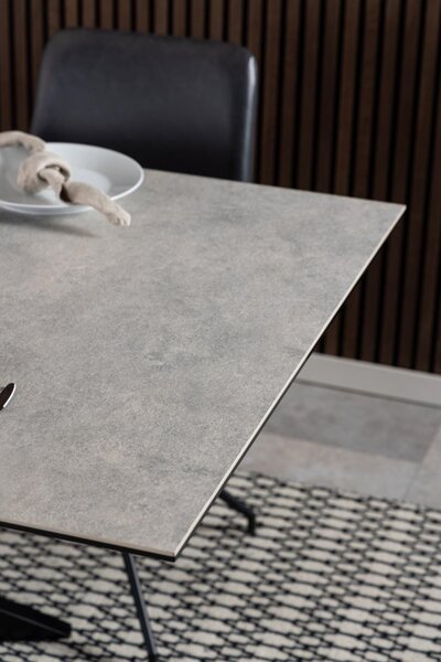 Masa dining Irwine, Gri, 76x240x100 cm
