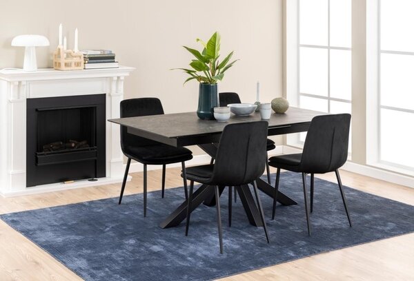 Masa dining Heaven, Negru, 76x210x90 cm