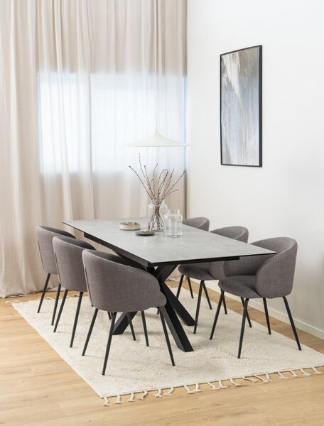Masa dining Heaven, Gri, 76x210x90 cm
