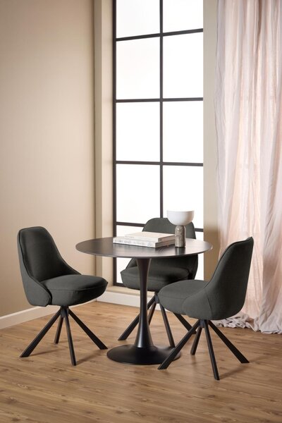 Masa dining Malta V1, Negru, 75x90x90 cm