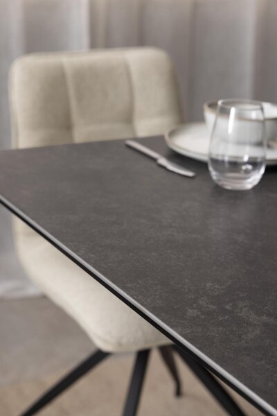 Masa dining Irwine, Negru, 76x210x90 cm