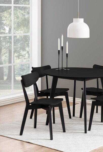 Masa dining Roxby, Negru, 76x105x105 cm