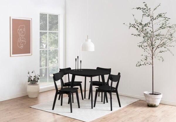 Masa dining Roxby, Negru, 76x105x105 cm