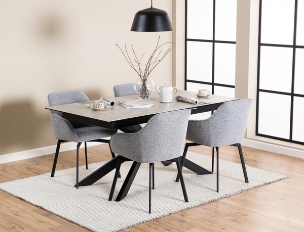 Masa dining Irwine, Gri, 76x210x90 cm
