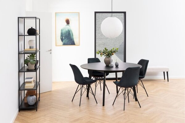 Masa dining Roxby, Negru, 76x140x140 cm