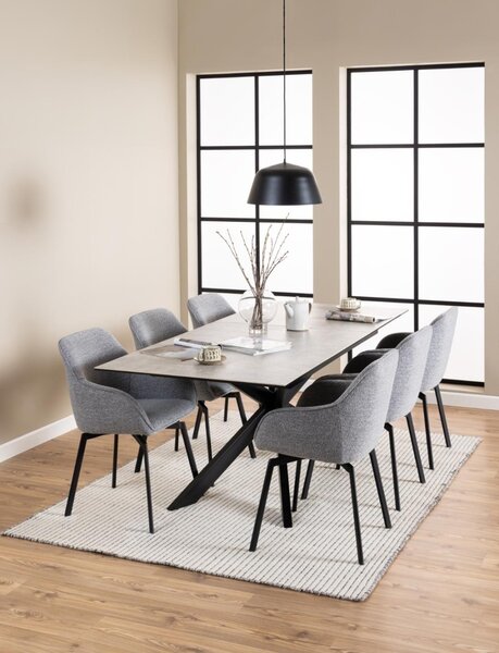 Masa dining Irwine, Gri, 76x210x90 cm