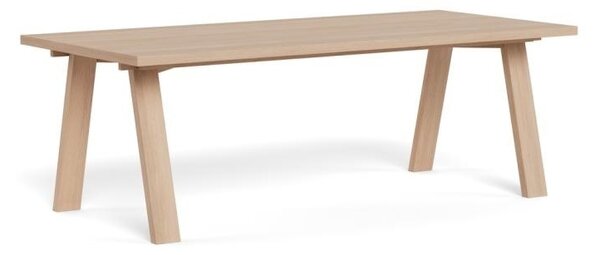 Masa dining Lamberth, Alb, 75x220x100 cm