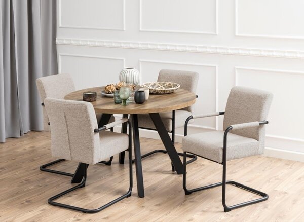 Masa dining Zalida, Natural, 75x210x120 cm