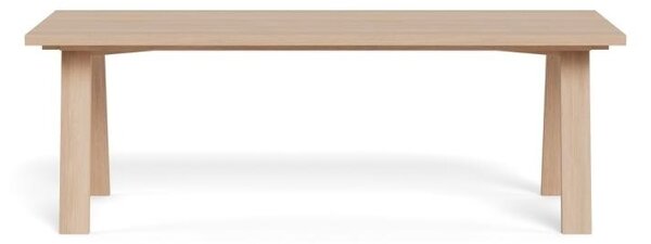 Masa dining Lamberth, Alb, 75x220x100 cm