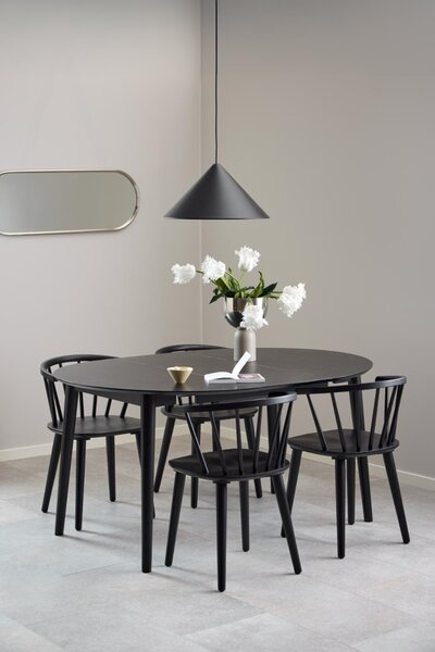 Masa dining Montreux, Negru, 75x154x115 cm
