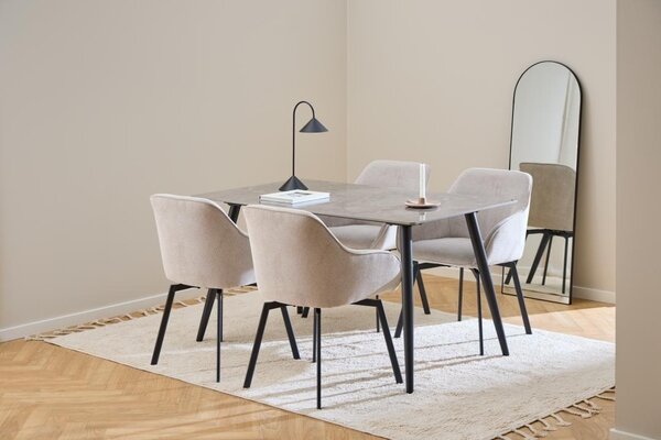 Masa dining Wicklow, Gri, 75x140x80 cm