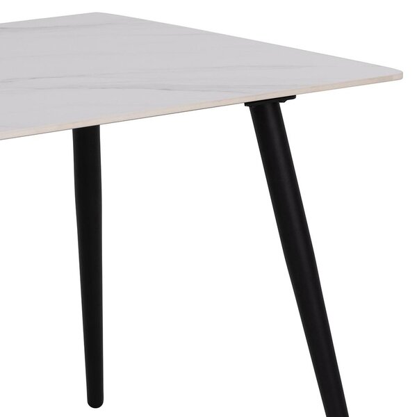 Masa dining Wicklow, Alb, 75x140x80 cm