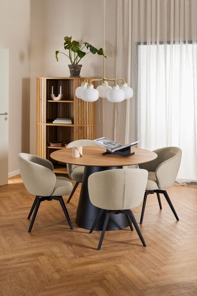 Masa dining Soli, Natural, 75x120x120 cm