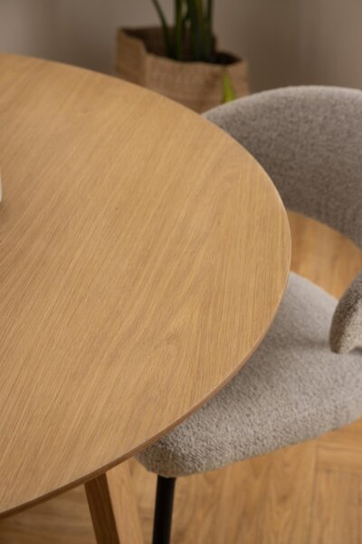 Masa dining Malika, Natural, 75x120x120 cm