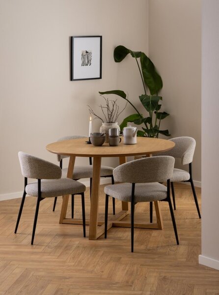 Masa dining Malika, Natural, 75x120x120 cm