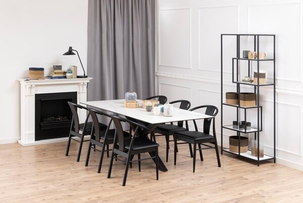 Masa dining Heaven, Alb, 75.5x200x100 cm