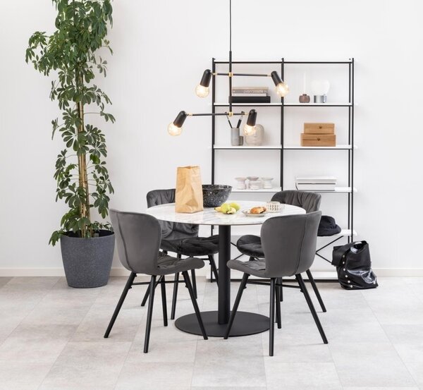 Masa dining Corby, Alb, 75x105x105 cm