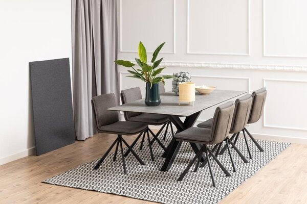 Masa dining Heaven, Gri, 75.5x200x100 cm