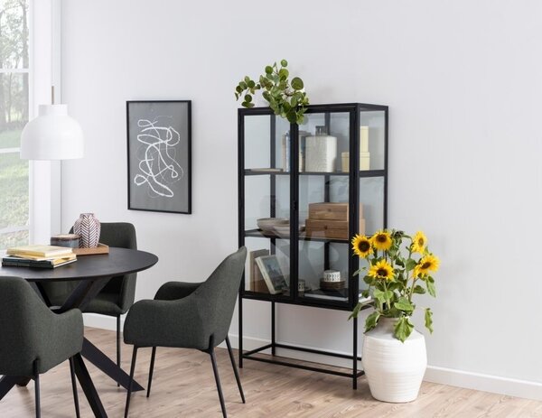 Masa dining I_Duncan, Negru, 75x105x105 cm