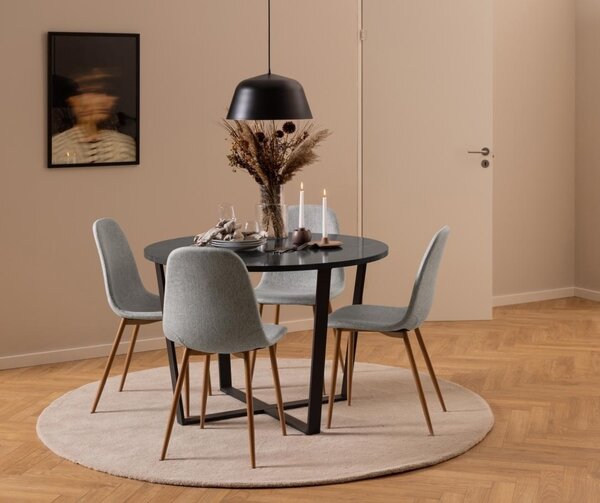 Masa dining Amble, Negru, 75x110x110 cm