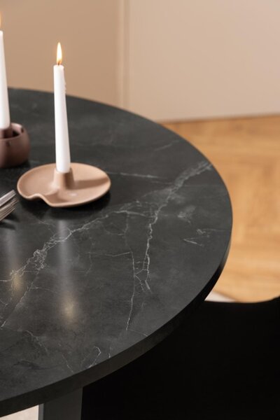 Masa dining Amble, Negru, 75x110x110 cm
