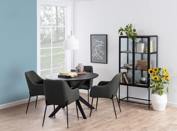 Masa dining I_Duncan, Negru, 75x105x105 cm