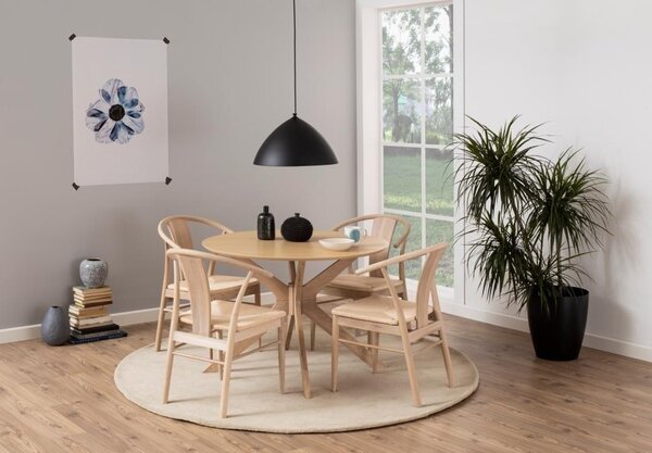 Masa dining I_Duncan, Alb, 75x105x105 cm