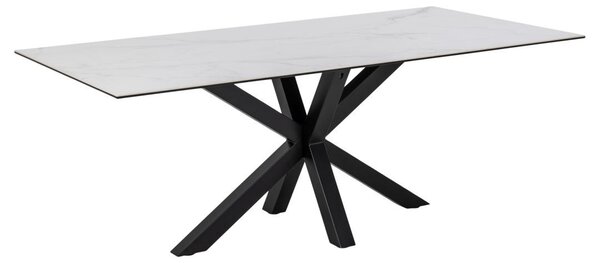 Masa dining Heaven, Alb, 75.5x200x100 cm