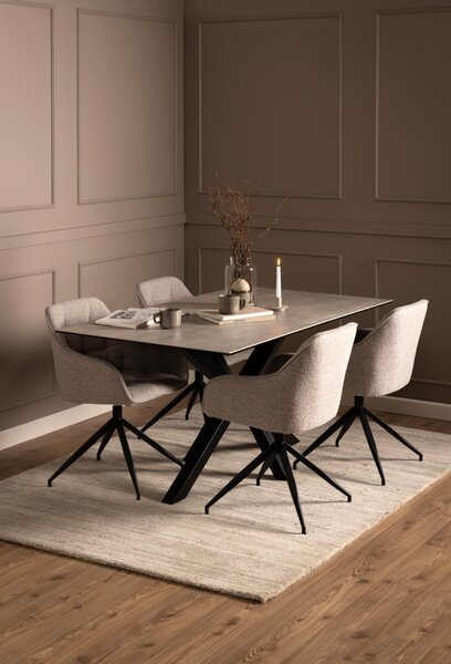 Masa dining Heaven, Gri, 75.5x160x90 cm
