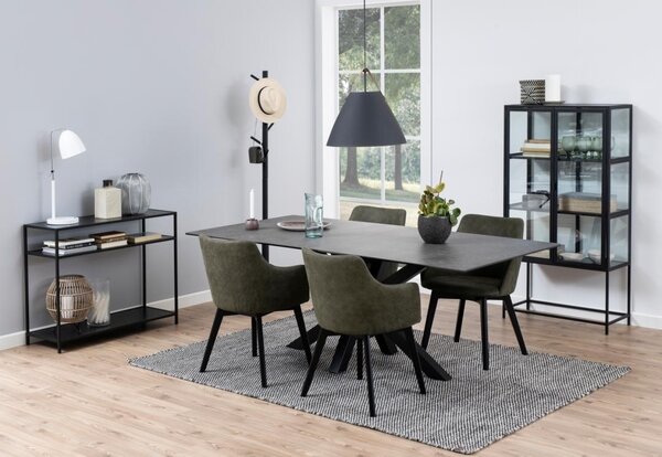 Masa dining Heaven, Negru, 75.5x200x100 cm