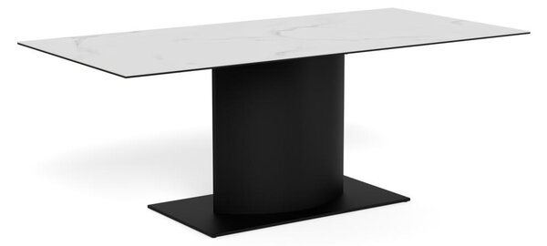 Masa dining Marbella, Alb, 75.5x200x100 cm