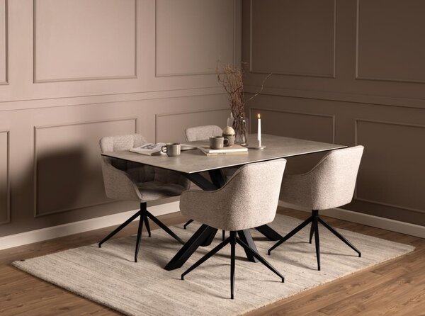 Masa dining Heaven, Gri, 75.5x160x90 cm