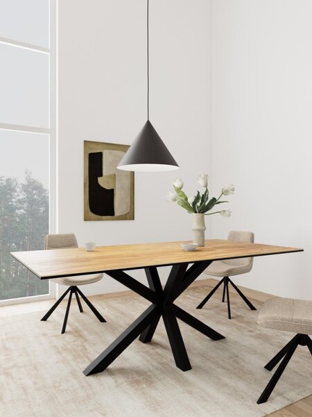 Masa dining Heaven, Natural, 75.5x200x100 cm