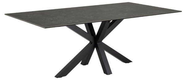 Masa dining Heaven, Negru, 75.5x200x100 cm