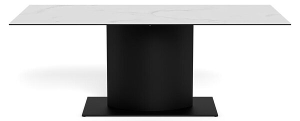 Masa dining Marbella, Alb, 75.5x200x100 cm