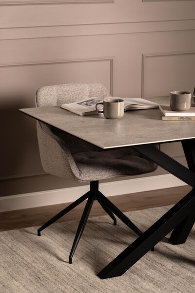 Masa dining Heaven, Gri, 75.5x160x90 cm