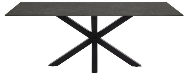 Masa dining Heaven, Negru, 75.5x200x100 cm