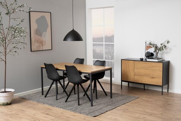 Masa dining Seaford, Natural, 74x160x80 cm