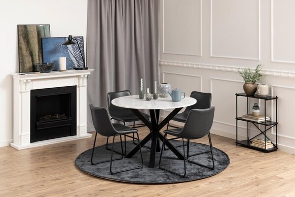 Masa dining Heaven, Alb, 75.5x110x110 cm