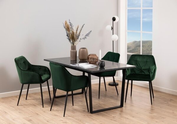 Masa dining Amble, Negru, 74x160x90 cm