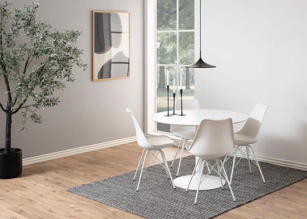 Masa dining Ibiza, Alb, 74x110x110 cm