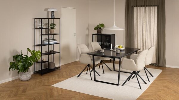 Masa dining Amble, Negru, 74x160x90 cm