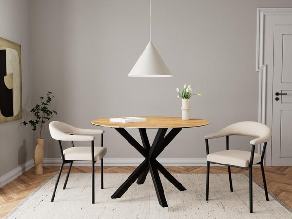 Masa dining Heaven, Natural, 75.5x119x119 cm